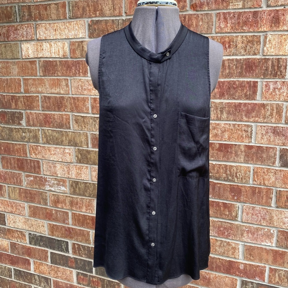 Helmut Lang Black Sleeveless Blouse M